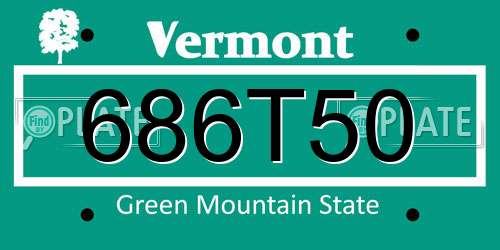 686T50 Vermont License Plate
