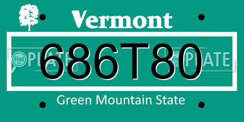 686T80 Vermont License Plate