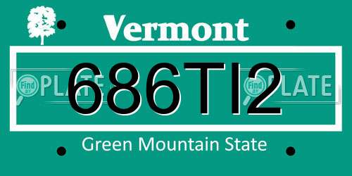 686TI2 Vermont License Plate