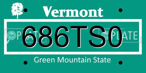 686TS0 Vermont License Plate
