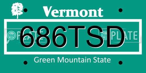 686TSD Vermont License Plate