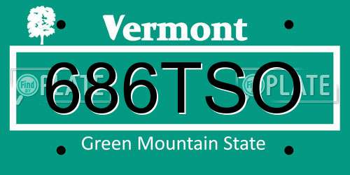 686TSO Vermont License Plate