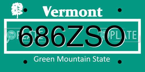 686ZSO Vermont License Plate