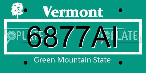 6877AI Vermont License Plate