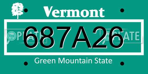 687A26 Vermont License Plate