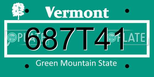 687T41 Vermont License Plate