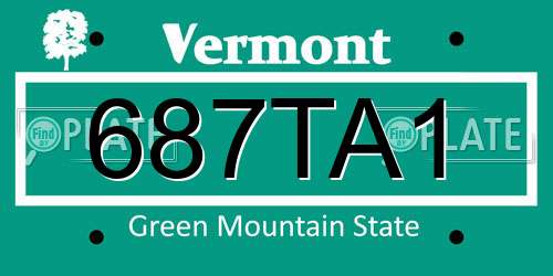 687TA1 Vermont License Plate