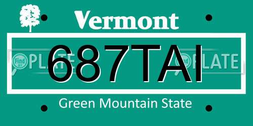687TAI Vermont License Plate
