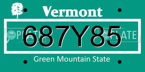 687Y85 Vermont License Plate
