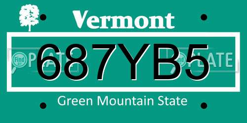 687YB5 Vermont License Plate