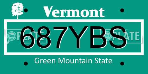 687YBS Vermont License Plate