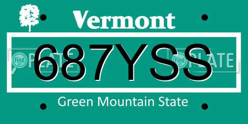 687YSS Vermont License Plate
