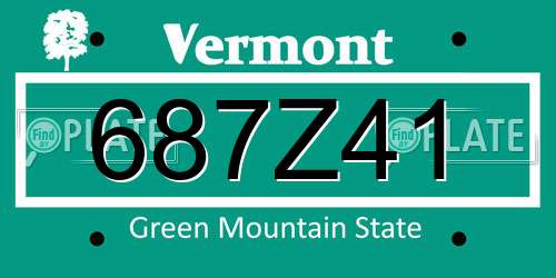 687Z41 Vermont License Plate