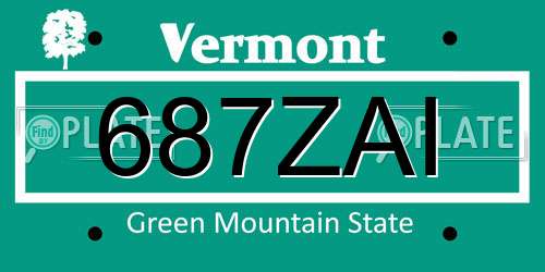 687ZAI Vermont License Plate