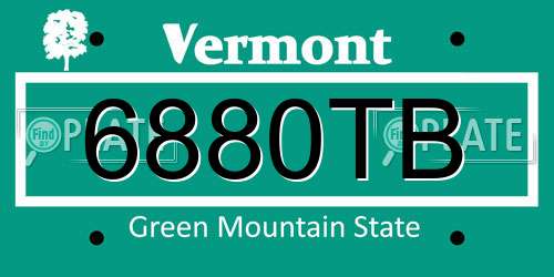 6880TB Vermont License Plate