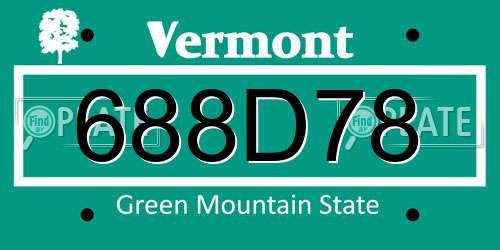 688D78 Vermont License Plate