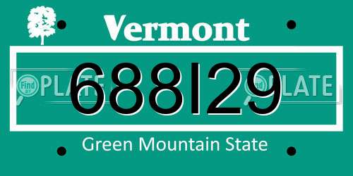 688I29 Vermont License Plate