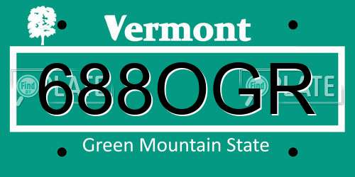 688OGR Vermont License Plate