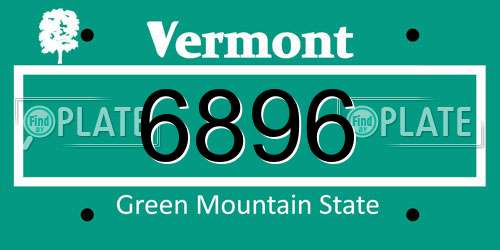 6896 Vermont License Plate