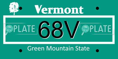 68V Vermont License Plate