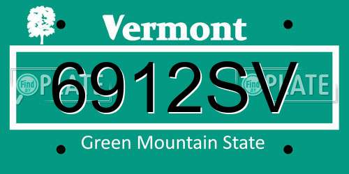 6912SV Vermont License Plate