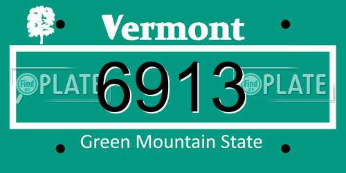 6913 Vermont License Plate