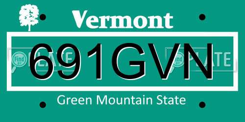 691GVN Vermont License Plate