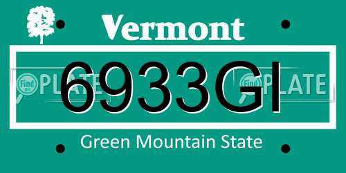 6933GI Vermont License Plate