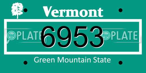 6953 Vermont License Plate