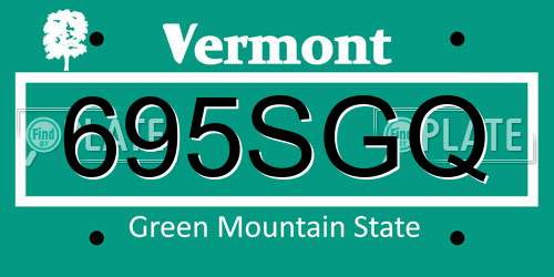695SGQ Vermont License Plate