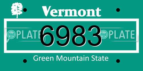 6983 Vermont License Plate