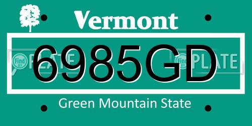 6985GD Vermont License Plate