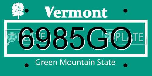 6985GO Vermont License Plate