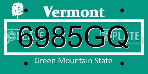 6985GQ Vermont License Plate