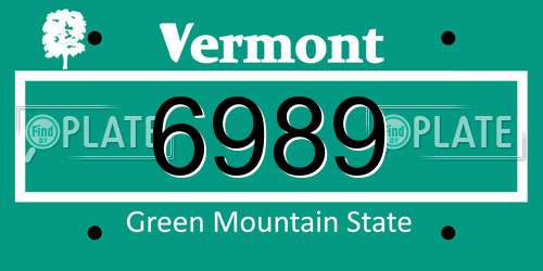 6989 Vermont License Plate