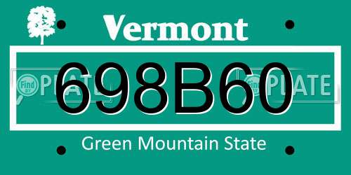 698B60 Vermont License Plate