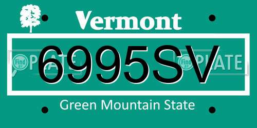 6995SV Vermont License Plate