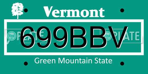 699BBV Vermont License Plate