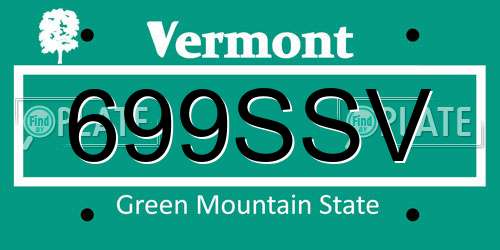 699SSV Vermont License Plate