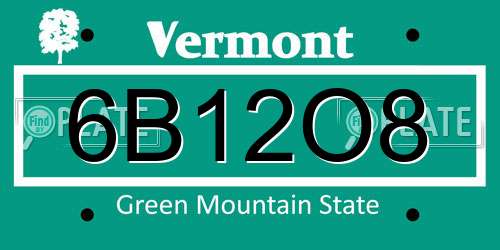 6B12O8 Vermont License Plate