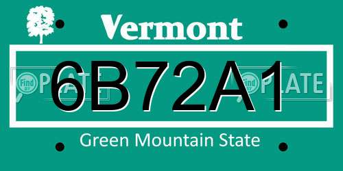 6B72A1 Vermont License Plate