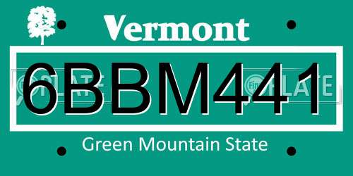 6BBM441 Vermont License Plate