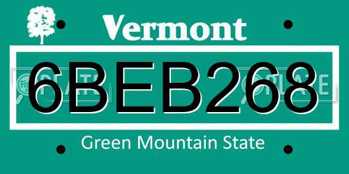 6BEB268 Vermont License Plate