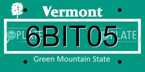 6BIT05 Vermont License Plate