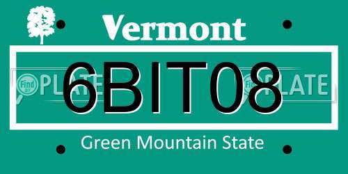6BIT08 Vermont License Plate