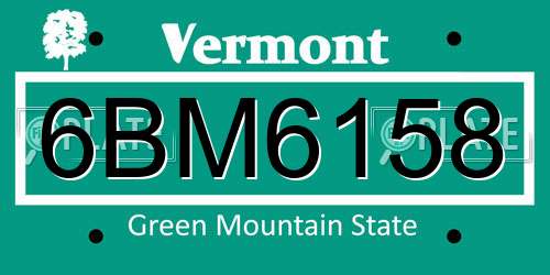 6BM6158 Vermont License Plate