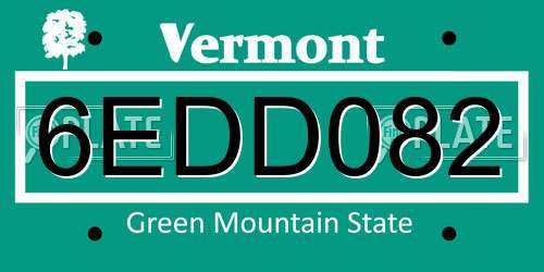 6EDD082 Vermont License Plate
