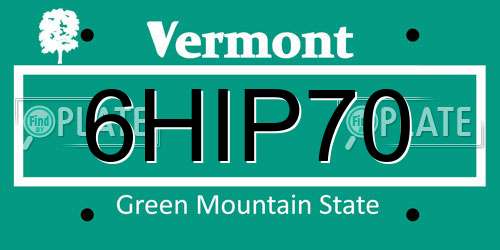 6HIP70 Vermont License Plate