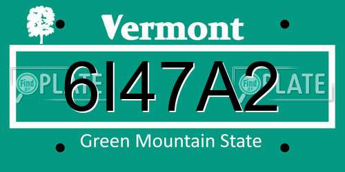 6I47A2 Vermont License Plate