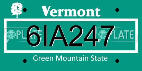 6IA247 Vermont License Plate